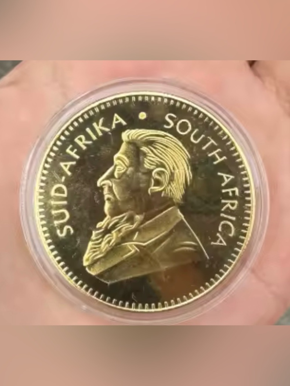 South Africa Gold Krugerrand Style Collectible Coin 1974 - Picture 3 of 3